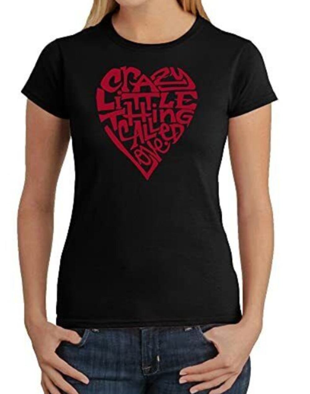 District Black Word Art Crazy Little Thing Called Love T-Shirt Tee Medium NWOT